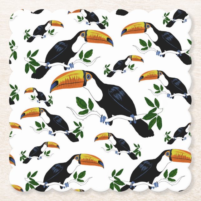 Posavasos De Papel Tropical Toucans - Playful Jungle (Anverso)