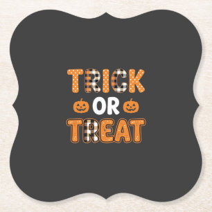 Posavasos De Papel Truco o trato Diseño de vector de calabaza de Hall