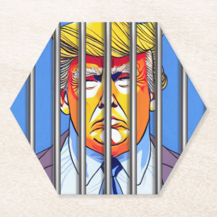 Posavasos De Papel Trump en la cárcel: Personalizado de hachas