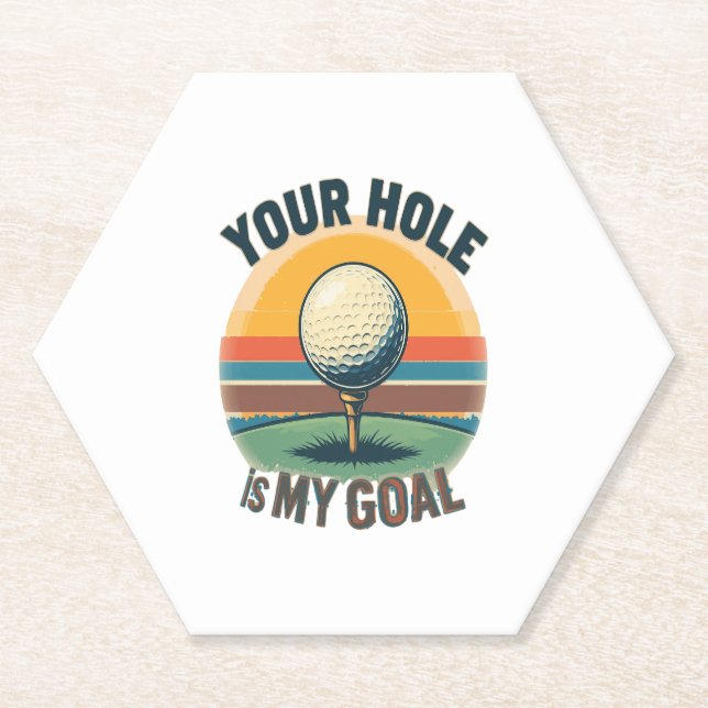 Posavasos De Papel Tu Agujero Es Mi Golf Golfing Golf (Anverso)
