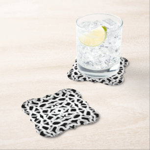 Posavasos De Papel Tubular blanco en negro