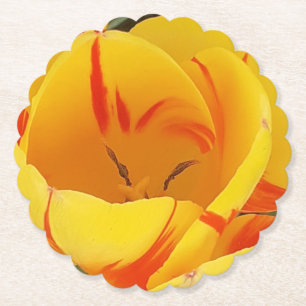 Posavasos De Papel Tulipanes amarillos de primavera