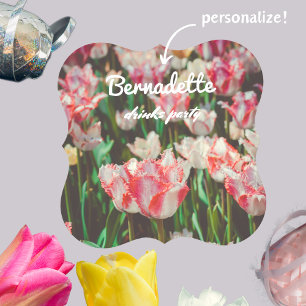 Posavasos De Papel Tulipanes rosados de estilo vintage