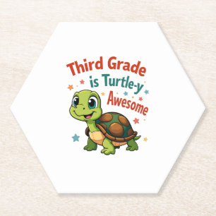 Posavasos De Papel Turtle de tercer grado asombroso de vuelta a ese n