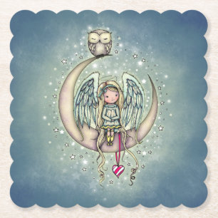 Posavasos De Papel Twinkle Little Angel y Arte Ilustrado de Búho