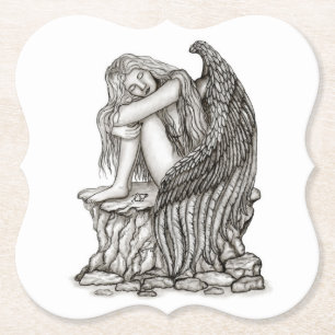 Posavasos De Papel Un ángel dormido en la piedra