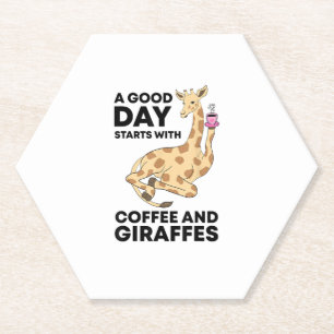 Posavasos De Papel Un buen día empieza con café y regalo de jirafa gr