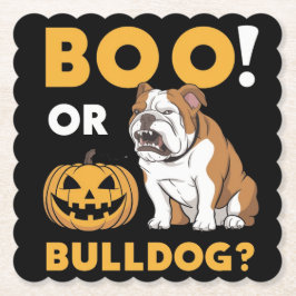 Posavasos De Papel Un bulldog travieso celebra Halloween