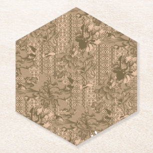 Posavasos De Papel Un estampado floral vintage con intrincado desi ma