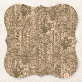 Posavasos De Papel Un estampado floral vintage con intrincado diseño