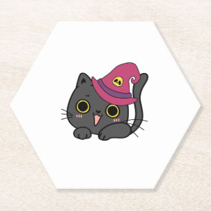 Posavasos De Papel Un gato lindo en un Gorra