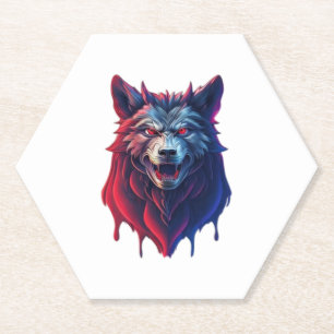 Posavasos De Papel Un ilustracion detallado enfrenta al malvado lobo 