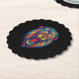 POSAVASOS DE PAPEL UN LEÓN PINTADO