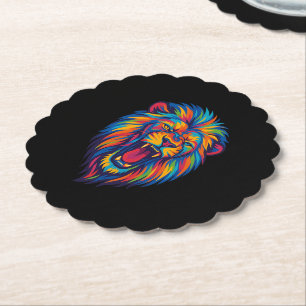 POSAVASOS DE PAPEL UN LEÓN PINTADO