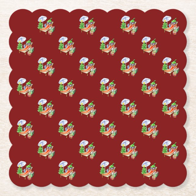 Posavasos De Papel Un Navidad de chili en la playa (Anverso)