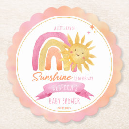 Posavasos De Papel Un pequeño rayo de luz solar Chica Baby Shower