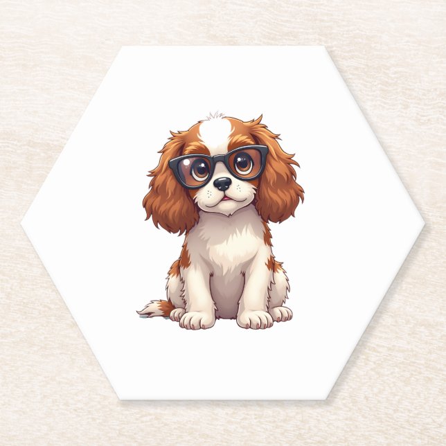 Posavasos De Papel Un perro lindo Rey Charles Spaniel COPY (Anverso)