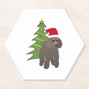 Posavasos De Papel Un poodle Personalizado lindo en un Sombrero