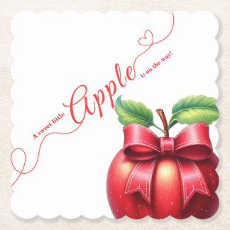 Posavasos De Papel Una pequeña manzana está en camino | Baby Shower d