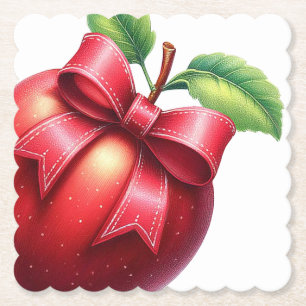 Posavasos De Papel Una pequeña manzana está en camino   Shower de beb