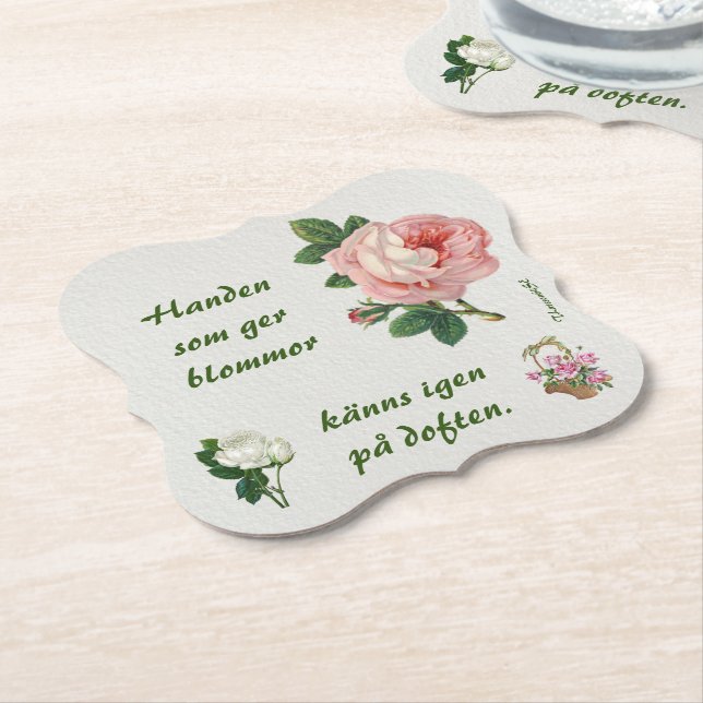 Posavasos De Papel Underlägg — Rosor (En perspectiva)