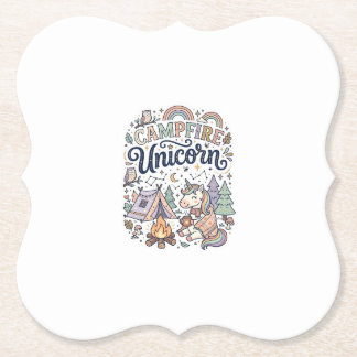 Posavasos De Papel Unicorn Campfire Unicorn Premium Vector Sticker an