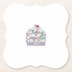 Posavasos De Papel Unicorn Cherry Coquette Unicorn Original Zazzle De