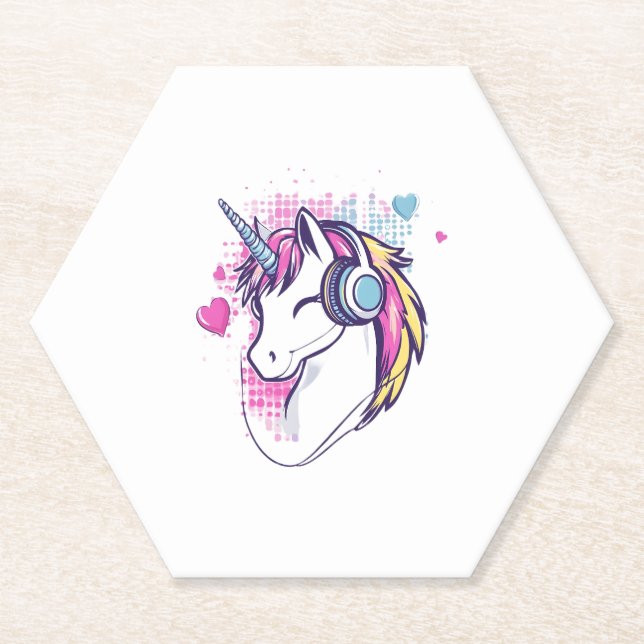 Posavasos De Papel Unicorn Gamer Girl (1) (Anverso)