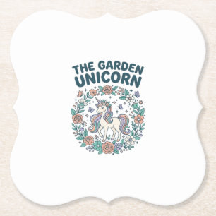 Posavasos De Papel Unicorn The Garden Unicorn Trendy T-Shirt Design_1
