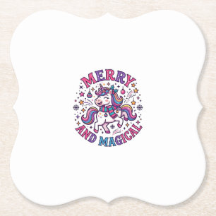 Posavasos De Papel Unicornio Alegre y Mágico
