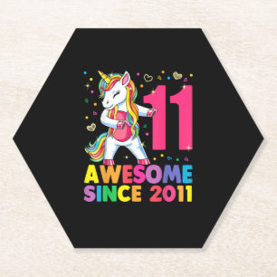 Posavasos De Papel Unicornio de 11 años de edad Chica de cumpleaños 1
