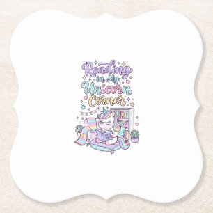 Posavasos De Papel Unicornio leyendo en mi rincón de unicornio camise