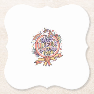 Posavasos De Papel Unicornio Mejor Mamá Unicornio Jamás Caprichoso Za