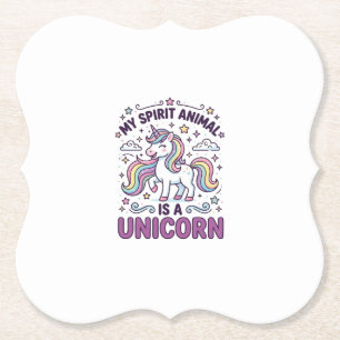 Posavasos De Papel Unicornio Mi animal espiritual es un unicornio Tip