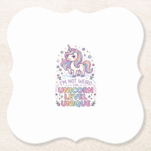 Posavasos De Papel Unicornio No soy raro, soy unicornio nivel único A