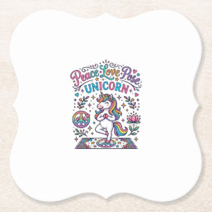 Posavasos De Papel Unicornio Paz Amor Pose Unicornio Fondo Blanco S