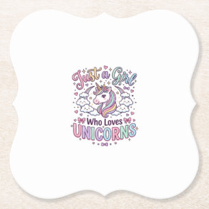 Posavasos De Papel Unicornio Solo una chica que ama los unicornios Fo