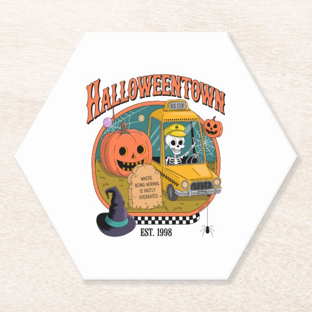 Posavasos De Papel Universidad Pumpkin Halloweentown (Anverso)