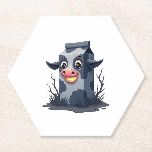 Posavasos De Papel Vaca de cartón de leche maldición (Anverso)