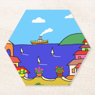 Posavasos De Papel Vacaciones Mediterráneas