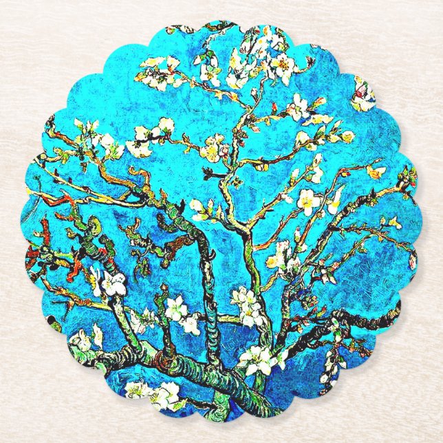 Posavasos De Papel Van Gogh - Flores de almendra (Anverso)