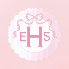 Posavasos De Papel Vara rosada monograma, cinta Personalizado