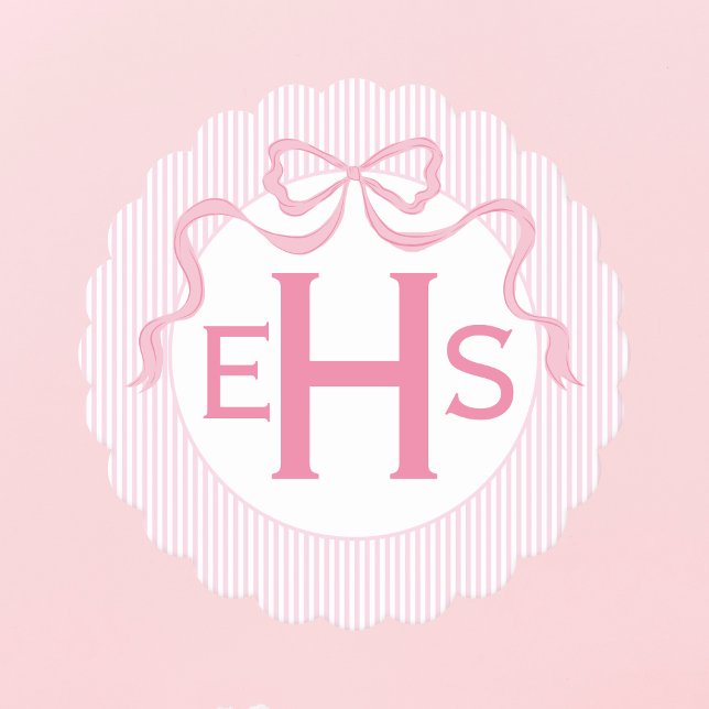 Posavasos De Papel Vara rosada monograma, cinta Personalizado (Subido por el creador)