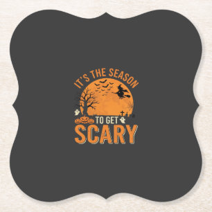 Posavasos De Papel Vector Castillo Embrujado de Halloween Espeluznant
