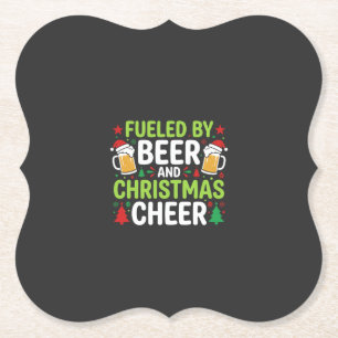 Posavasos De Papel Vector de alegría navideña de cerveza para beber e
