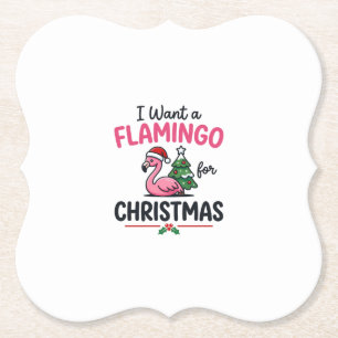 Posavasos De Papel Vector de cita de Navidad de flamenco