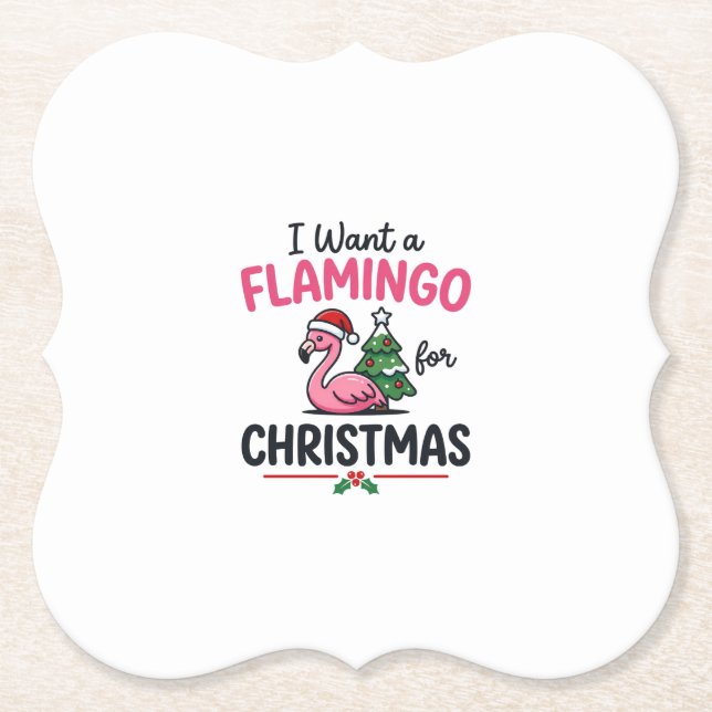 Posavasos De Papel Vector de cita de Navidad de flamenco (Anverso)