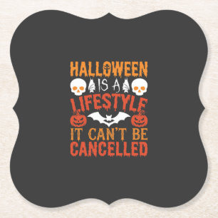 Posavasos De Papel Vector de tipografía de calabaza de murciélago de