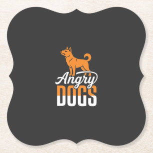 Posavasos De Papel Vector Mascota Perros Enojados