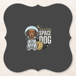 Posavasos De Papel Vector perro astronauta dachshund espacial